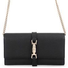 将图像加载到图库查看器中，GUCCI Jackie 1961 Chain Wallet Black652681 AABXM 1000 Leather
