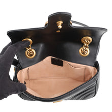 将图像加载到图库查看器中，GUCCI GG Marmont Small Shoulder Bag Black446744 Leather Size Small
