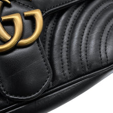 将图像加载到图库查看器中，GUCCI GG Marmont Small Shoulder Bag Black446744 Leather Size Small
