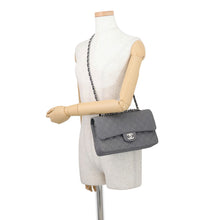 将图像加载到图库查看器中，CHANEL Matelasse W Flap ChainShoulder Bag GrayA01112 Canvas Size 25
