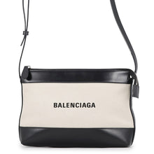 将图像加载到图库查看器中，BALENCIAGA Cross Body Bag Beige/Black639497 Canvas Leather
