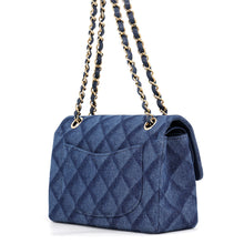 将图像加载到图库查看器中，CHANEL Matelasse W flap ChainShoulder Blue/IndigoA01113 Denim Size 23
