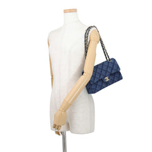 将图像加载到图库查看器中，CHANEL Matelasse W flap ChainShoulder Blue/IndigoA01113 Denim Size 23
