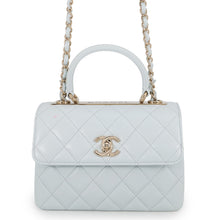 Load image into Gallery viewer, CHANEL Top Handle Mini Flap Bag Light BlueAS4654 Lambskin Size Mini
