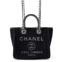 将图像加载到图库查看器中，CHANEL Deauville2wayHandbag BlackA86374 Lame Tweed Leather Size Mini
