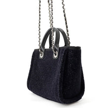 将图像加载到图库查看器中，CHANEL Deauville2wayHandbag BlackA86374 Lame Tweed Leather Size Mini
