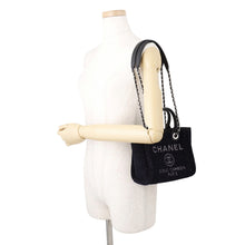 将图像加载到图库查看器中，CHANEL Deauville2wayHandbag BlackA86374 Lame Tweed Leather Size Mini
