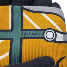 将图像加载到图库查看器中，HERMES Twilly Bayadère Gray/Yellow/Multicolor Silk100%
