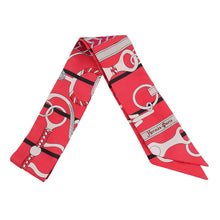 Load image into Gallery viewer, HERMES Twilly horse riding equipment set Red/White/Black Silk100%
