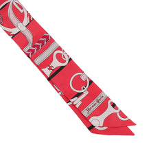 Load image into Gallery viewer, HERMES Twilly horse riding equipment set Red/White/Black Silk100%
