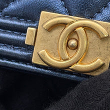 Load image into Gallery viewer, CHANEL Boy Chanel Card Case Metalic BlueA80603 Lambskin
