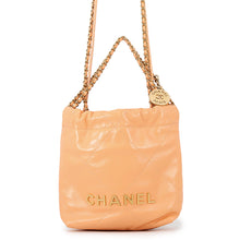 将图像加载到图库查看器中，CHANEL CHANEL22 ChainShoulder Bag OrangeAS3980 Shiny Calf Leather Size Mini
