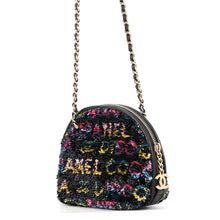 Load image into Gallery viewer, CHANEL Sequins Pouch Bag Black/Multicolor Sequins Leather
