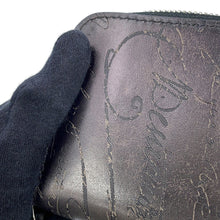 将图像加载到图库查看器中，Berluti Calligraphy Wapa Money Purse Dark Gray235721 Venice Calf Leather
