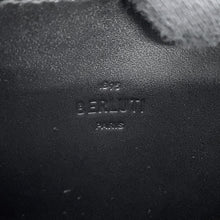 将图像加载到图库查看器中，Berluti Calligraphy Wapa Money Purse Dark Gray235721 Venice Calf Leather
