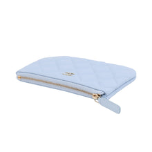 将图像加载到图库查看器中，CHANEL Classic Small Zip Pouch Light BlueAP4020 Caviar Leather
