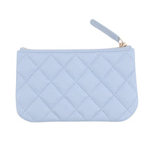将图像加载到图库查看器中，CHANEL Classic Small Zip Pouch Light BlueAP4020 Caviar Leather
