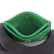 将图像加载到图库查看器中，CHANEL Matelasse Classic Card Case GreenAP0213 Lambskin
