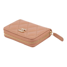将图像加载到图库查看器中，CHANEL Matelasse Coin purse BrownAP4818 Caviar Leather/Rhinestone
