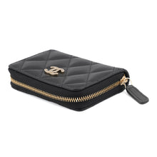 Load image into Gallery viewer, CHANEL Matelasse Card Case BlackAP4818 Caviar Leather/Rhinestone
