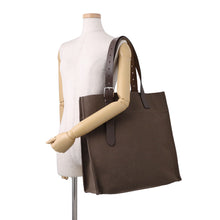 将图像加载到图库查看器中，HERMES Etriviere Etain/Ebene Toile H Vache Hunter Leather
