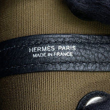 将图像加载到图库查看器中，HERMES Neo Garden Olive Green/Black Toile Officier Negonda Leather Size 23
