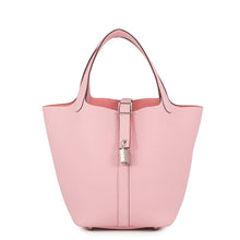 将图像加载到图库查看器中，HERMES Picotin Lock Rose Sakura Taurillon Clemence Size PM
