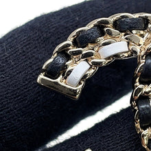 Load image into Gallery viewer, CHANEL CC Logo Brooch Black/White Gold Plated Leather
