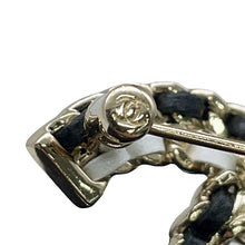 Load image into Gallery viewer, CHANEL CC Logo Brooch Black/White Gold Plated Leather
