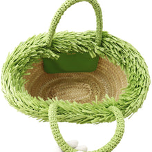Load image into Gallery viewer, MIUMIU Palmit Tote Bag Green/Natural5BG209 Raffia

