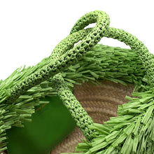Load image into Gallery viewer, MIUMIU Palmit Tote Bag Green/Natural5BG209 Raffia
