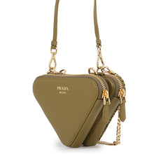 Load image into Gallery viewer, PRADA Crochet Mini Pouch Olive1NR015_2CXK_F0393 Leather Raffia
