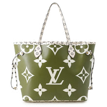 将图像加载到图库查看器中，LOUIS VUITTON Neverfull Khaki/Beige/WhiteM44568 Monogram / Giant Size MM
