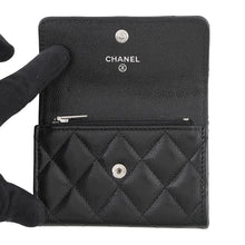 将图像加载到图库查看器中，CHANEL Matelasse Card Case BlackAP4812-B21489-94305 Caviar Leather/Rhinestone
