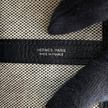 将图像加载到图库查看器中，HERMES Neo Garden Ecru/Black Toile H Negonda Leather Size 23
