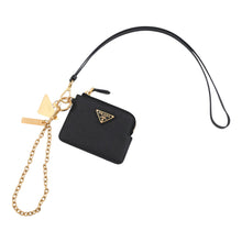 Load image into Gallery viewer, PRADA Triangle Logo Card Holder Black1MC127_QHH_F0002 Saffiano LeatherLeather

