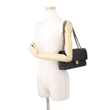 Load image into Gallery viewer, CHANEL Matelasse W flap WChainShoulder Bag BlackA01112 Caviar Leather Size 25
