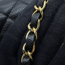 Load image into Gallery viewer, CHANEL Matelasse W flap WChainShoulder Bag BlackA01112 Caviar Leather Size 25
