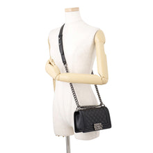 Load image into Gallery viewer, CHANEL Matelasse Boy Chanel ChainShoulder BlackA67085 Caviar Leather Size Small
