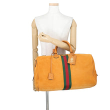 将图像加载到图库查看器中，GUCCI Duffle Travel Bag Orange834460 Suede leather Size Medium
