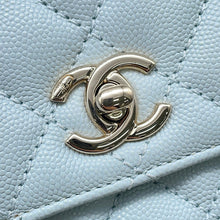 Load image into Gallery viewer, CHANEL Coco Handle 2WAYHandbag Light BlueA92990 Caviar Leather Size XS
