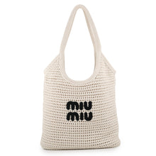 将图像加载到图库查看器中，MIUMIU Ivy Tote Bag Ivory5BG231_ACQY_F0N13 Cotton
