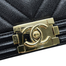 Load image into Gallery viewer, CHANEL Boy Chanel ChainShoulder Bag BlackA67085 Caviar Leather Size Small
