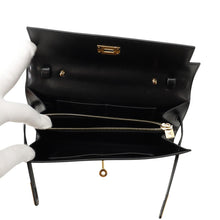Load image into Gallery viewer, HERMES Kelly wallet long to go Black Box Calf Leather
