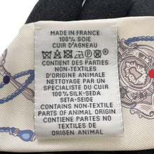 Load image into Gallery viewer, HERMES Twilly Fringe Les Cles a Pois Crème / Gris Perle / Multicolor Silk100% Swift Leather
