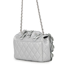 Load image into Gallery viewer, CHANEL Camellia Matelasse Single Flap Chain Bag SilverA92786 Lambskin Size 20
