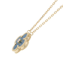 Load image into Gallery viewer, Van Cleef &amp; Arpels Vintage Alhambra Necklace 2026 Holiday Collection Blue GrayVCARPRTH00 18K Yellow Gold

