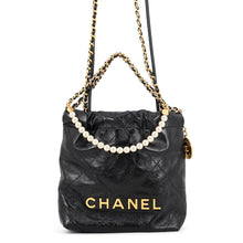 Load image into Gallery viewer, CHANEL Chanel22 ChainShoulder Bag BlackAS3980 Shiny Calf Leather Size Mini
