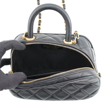 Load image into Gallery viewer, CHANEL Matelasse Mini Bowling 2-Way Shoulder Bag BlackAS5572 Leather Size Mini
