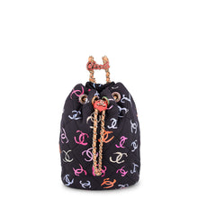 将图像加载到图库查看器中，CHANEL CC Logo Backpack Navy/MulticolorAS4810 Printed Fabric Leather
